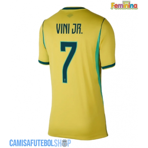 Camisa de time de futebol Brasil Vinicius Junior #7 Replicas 1º Equipamento Feminina Mundo 2026 Manga Curta